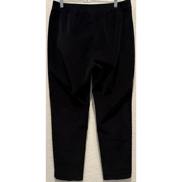 J. JILL BLACK VELOUR PULL-ON PANTS STRETCH WAIST SIZE 10 - Picture 2 of 3